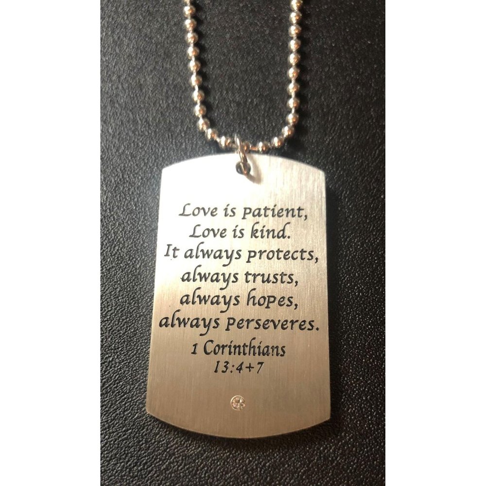 (Love Is Patient) Stainless Steel Pendant/Chain